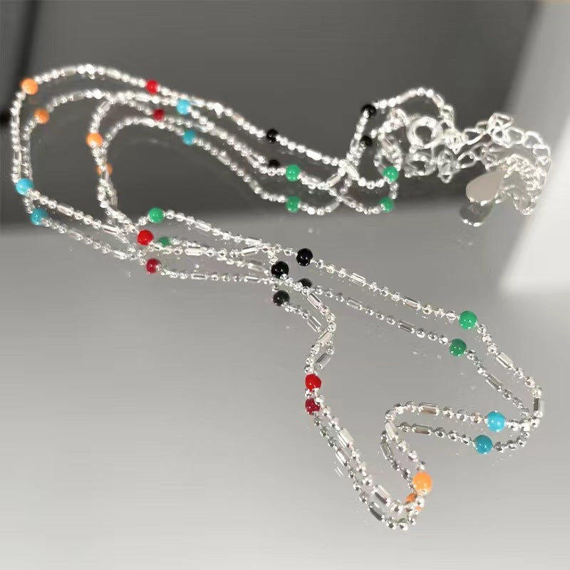 Women's Rainbow Bear For Niche Design Simple Clavicle Chain Sweater Necklace