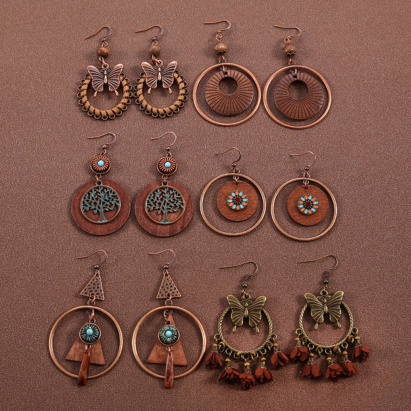 Ethnic Style Butterfly Retro Long Tassel Earrings