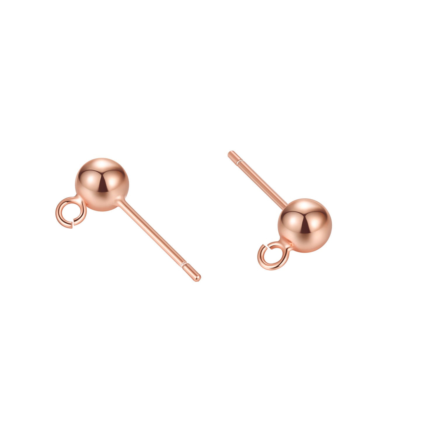 Women's Sterling Sier Plus Split Beanie Bead Gold Earrings
