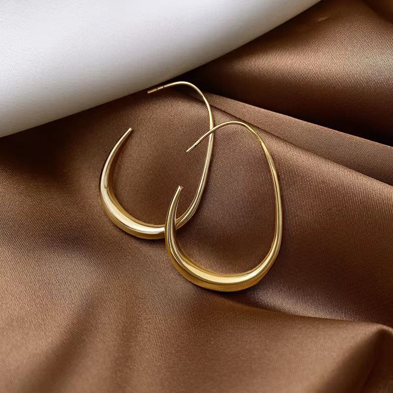 Sier Needle High-grade Exaggerated Metal Elegance Retro Earrings