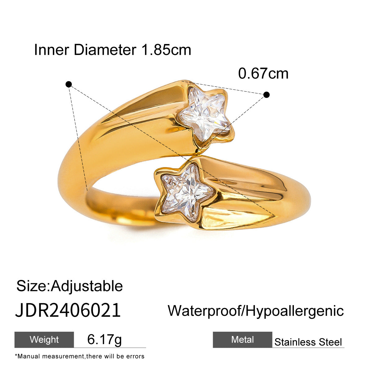 Open-end Zircon Titanium Steel No Fading Wind Simple Rings