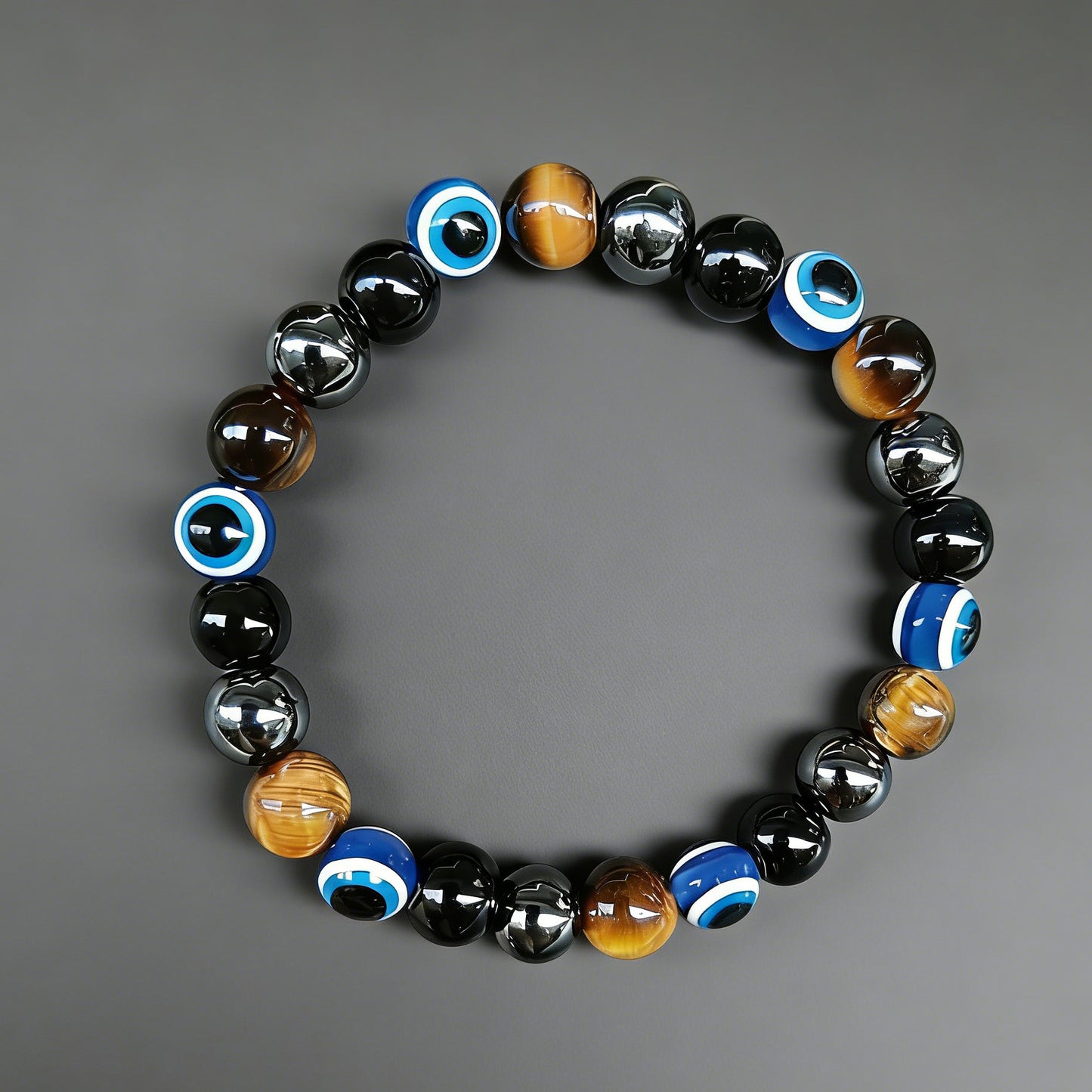 Tiger Eye Magnet Stone Black Evil Handmade Beaded Bracelet