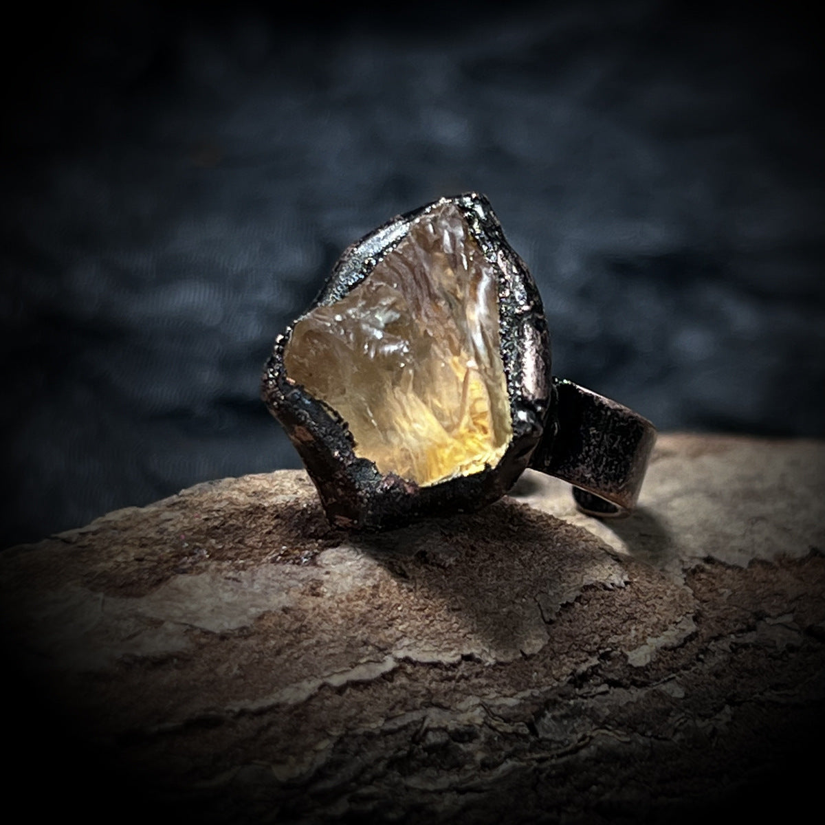 Gemstone Purple Yellow White Crystal Fluorite Amorphous Opening Adjustable Rings