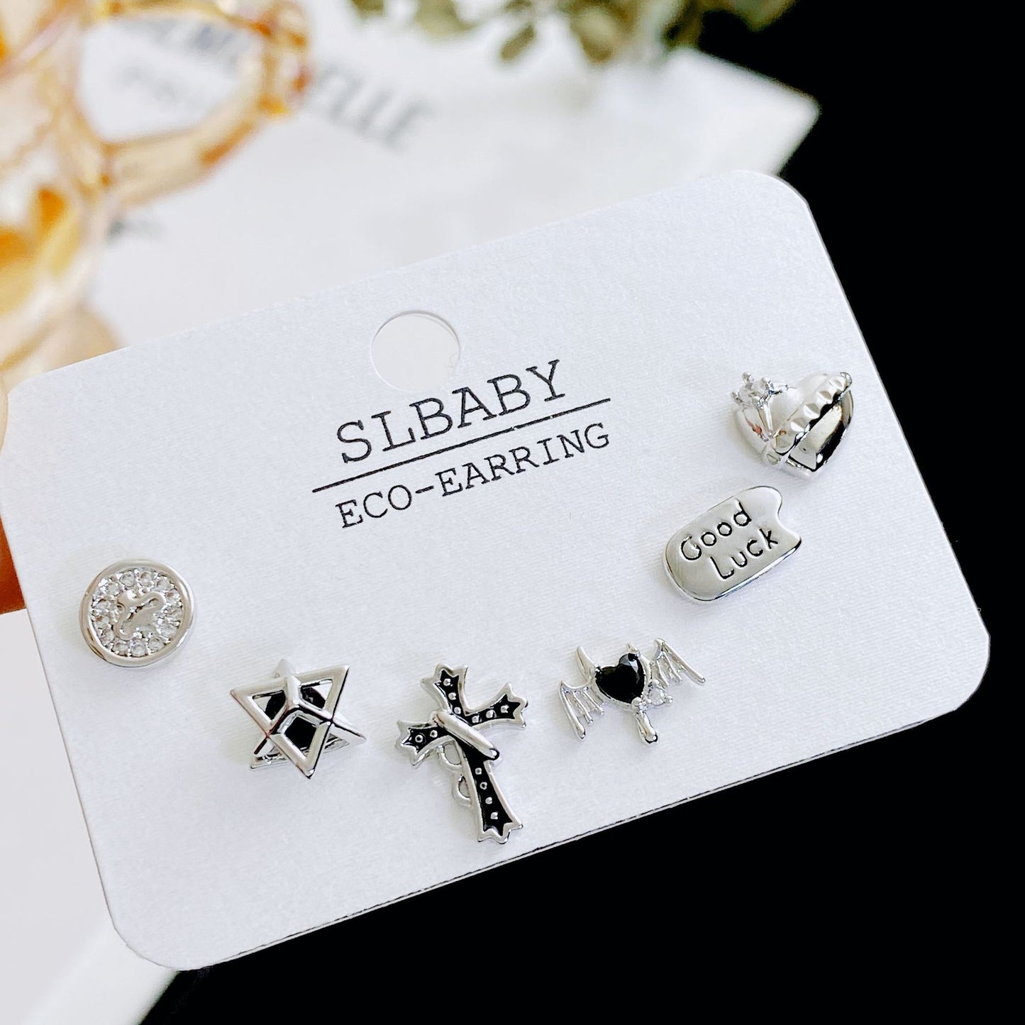 Women's Needle Simple Series Three Pairs Storage Ear Rings