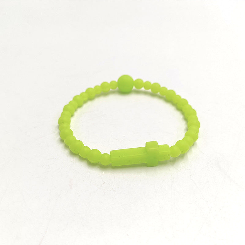 Fashion Macaron Color Series Cross Silicone Simple Bracelet