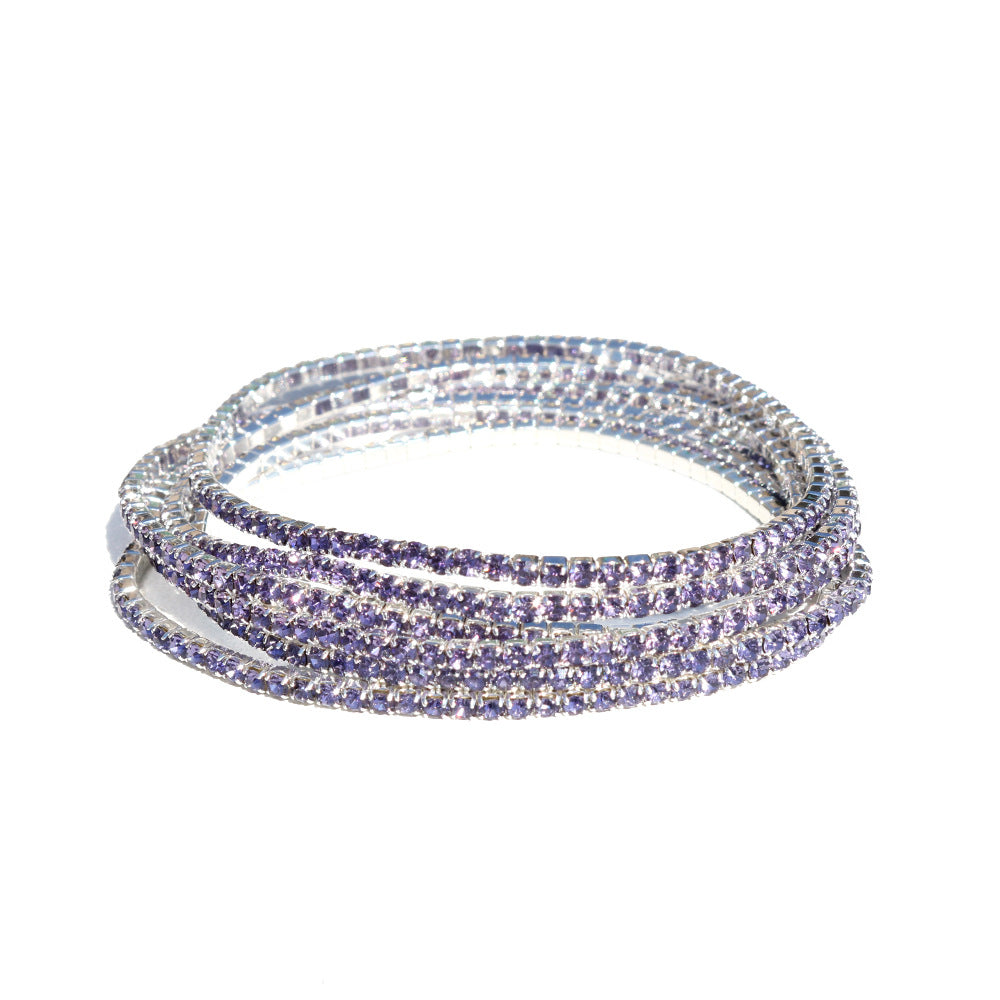 Diamond Claw Chain Colorful Crystals Simple Bracelets