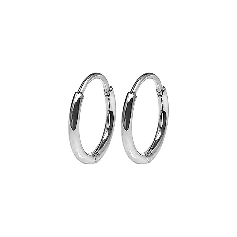 Women's & Men's Simple Thin Needle Circle Clip Titanium Ear Line