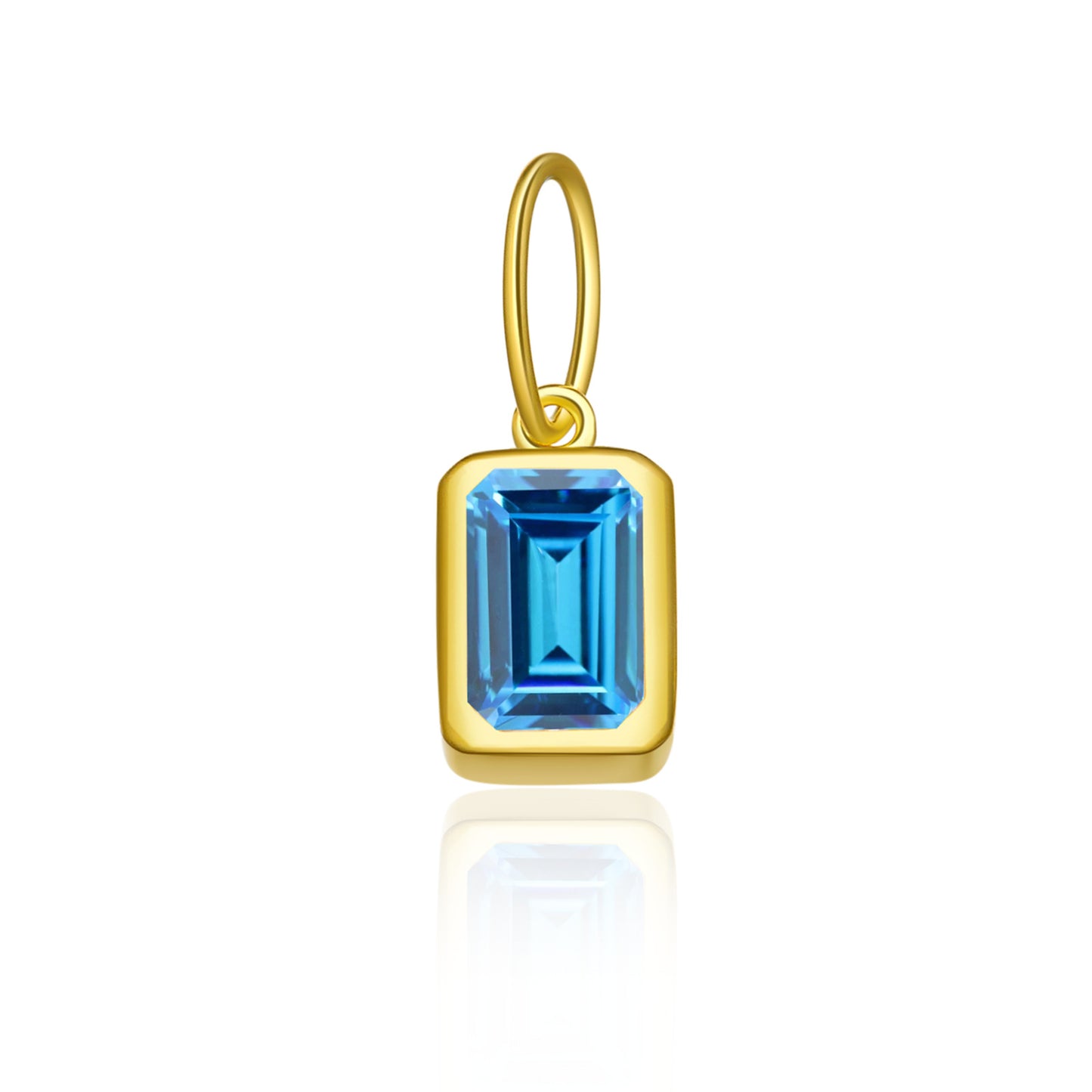 Women's Birthstone Sterling Sier Parts Square Zircon Pendants