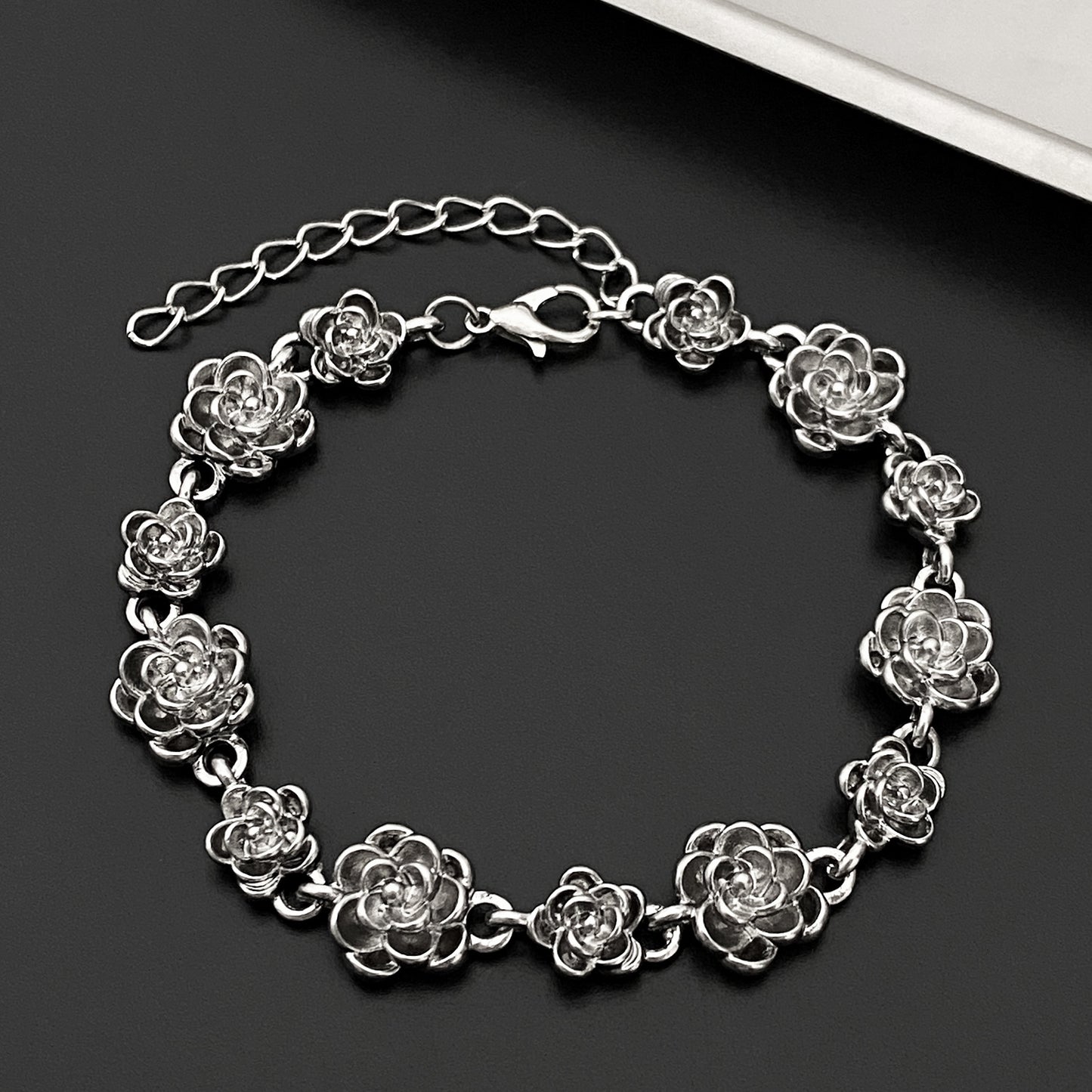 Distressed Rose Female Style Design Alloy Bracelets