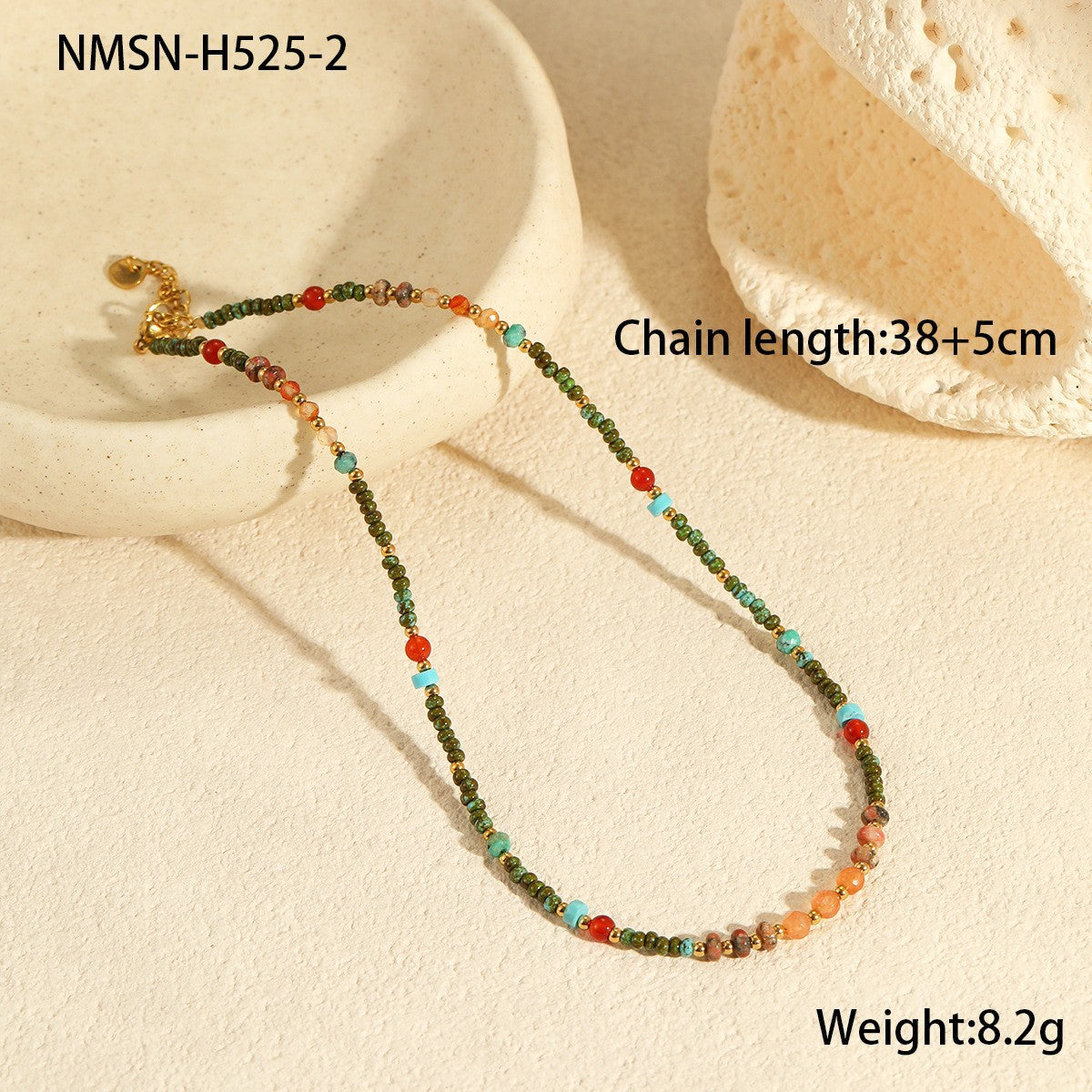 Women's Color Beads Stringed Starfish Suit Summer Necklaces