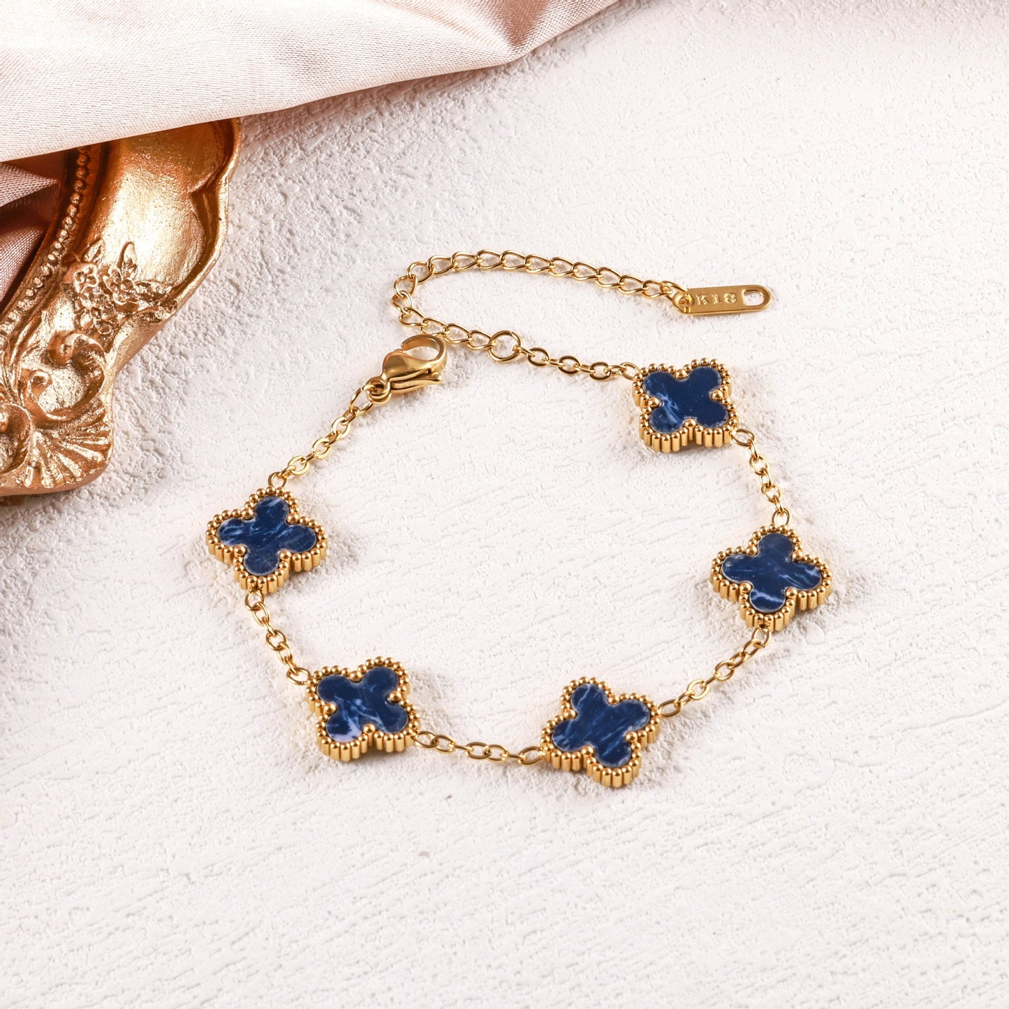 Popular High-quality Titanium Steel Clover Real Fritillary Bracelet
