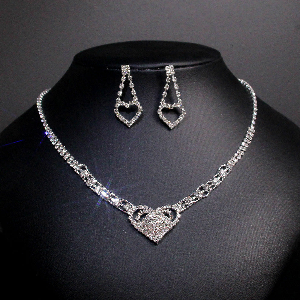 Claw Chain Rhinestone Bridal Eardrop Banquet Necklaces
