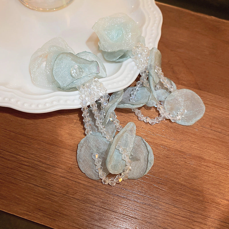 Women's Flower Shell Tassel Light Luxury High-grade Earrings