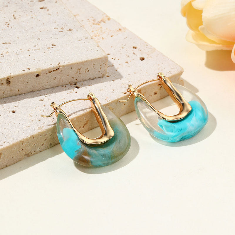 Women's Alloy Resin Gradient Color Handmade Eardrops Earrings