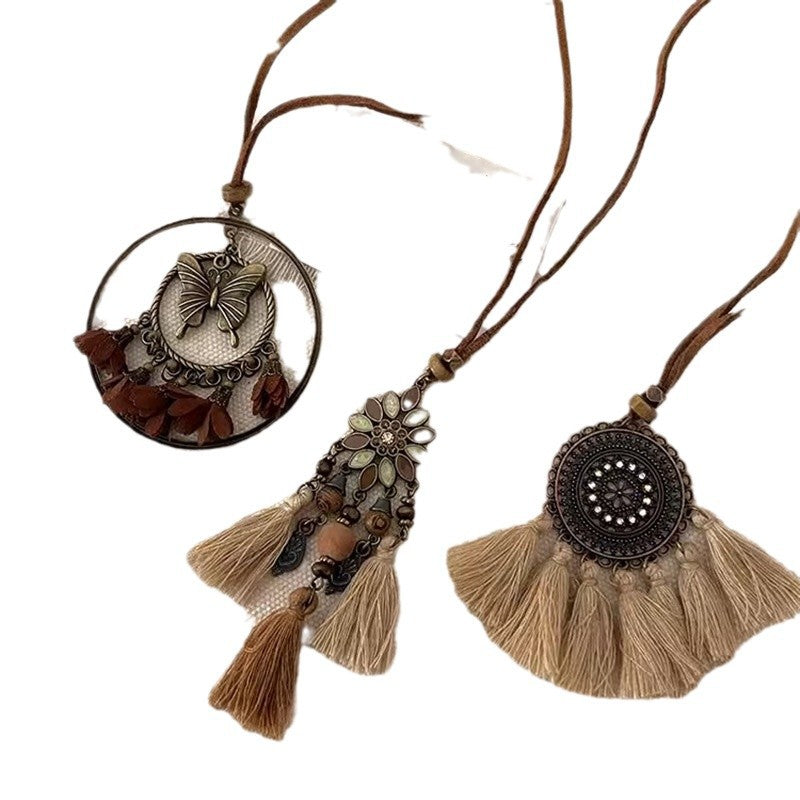 Brown Vintage Tassel Hippie National Style Necklaces