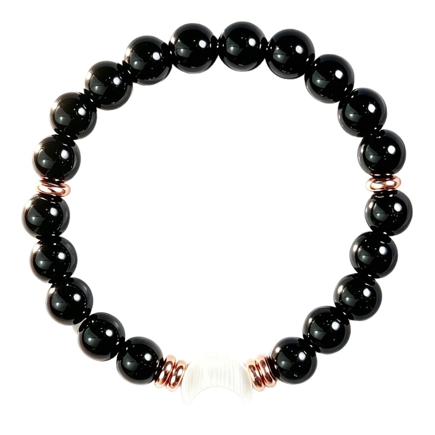 Natural Obsidian Moon Crystal Energy Handmade Bracelet