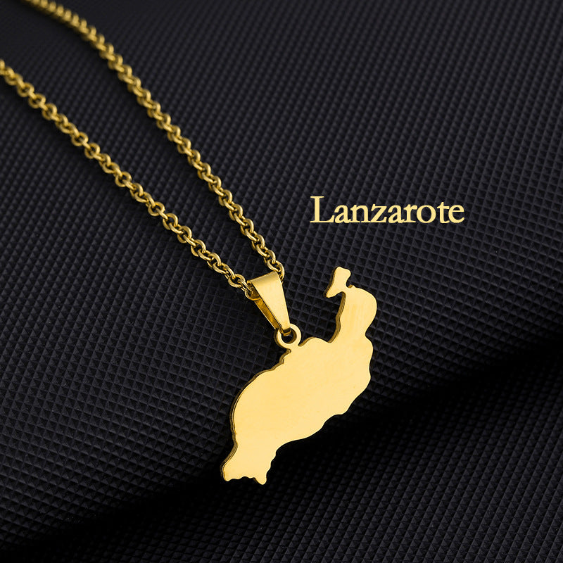 Stainless Steel Spanish Canary Islands Unisex Necklace
