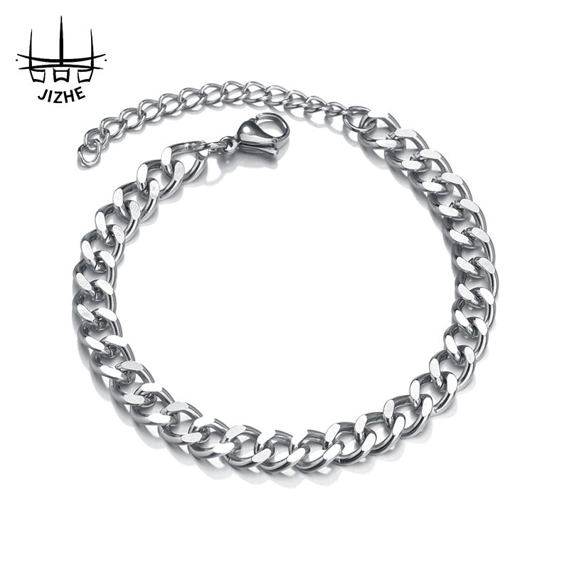 Steel Grinding Cuban Personalized Hip Hop Fashion Stainless Bracelets