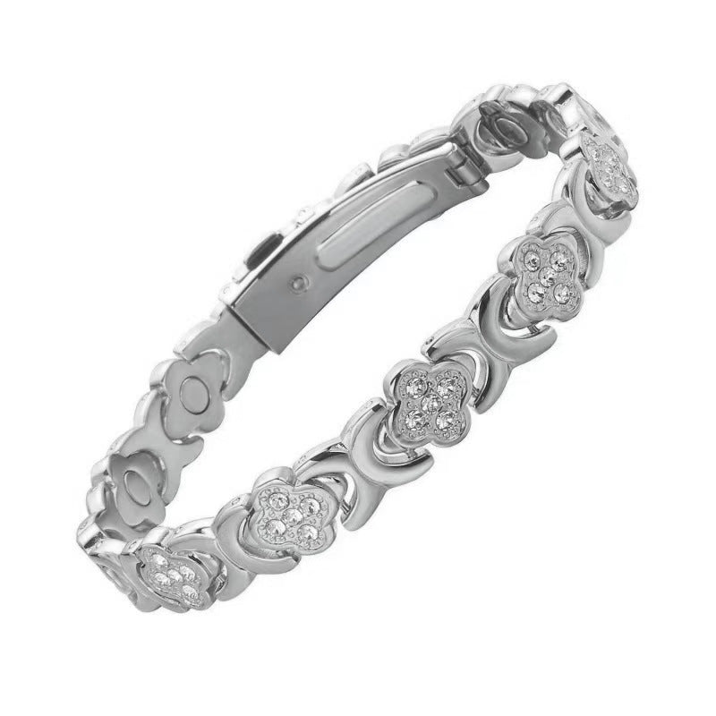 Women's & Men's Fashion Temperament Clover Single Row Magnet Simple Bracelets