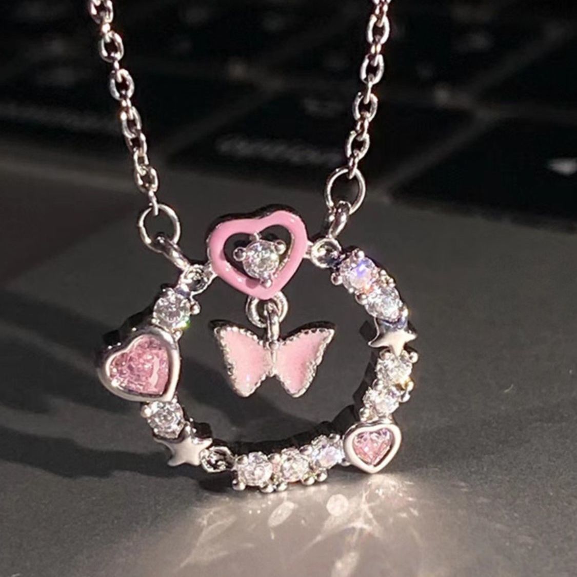 Luxury Sweet Loving Heart Clavicle Chain Niche High Necklaces
