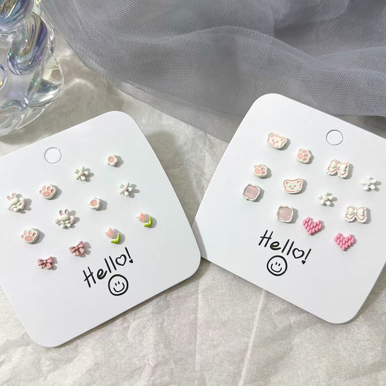 Cute Small Animal Ear Cheap Sweet Stud Earrings