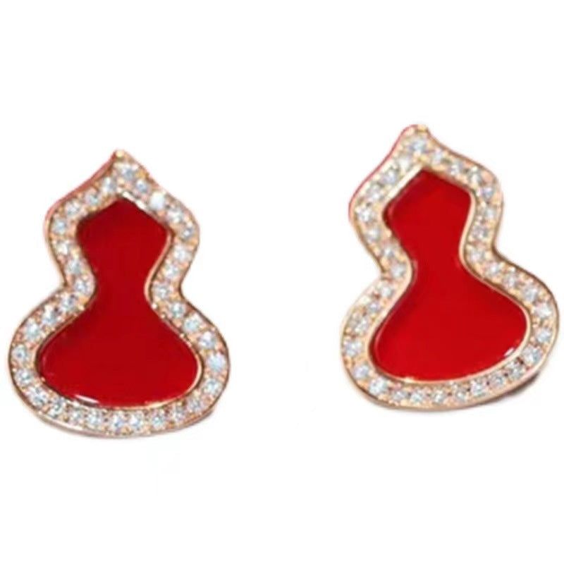 Red Agate Gourd Female Couple Full Rings