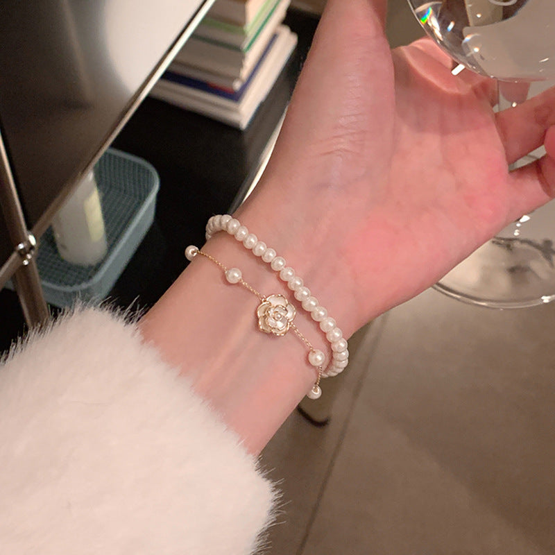 French Retro Smiley Face Bamboo Artificial Jade Personality Trendy Light Bracelets