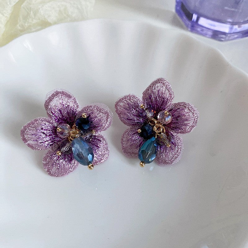 Women's Flower Portrait Tassel Super Fairy Gentle Light Luxury High-grade Rings