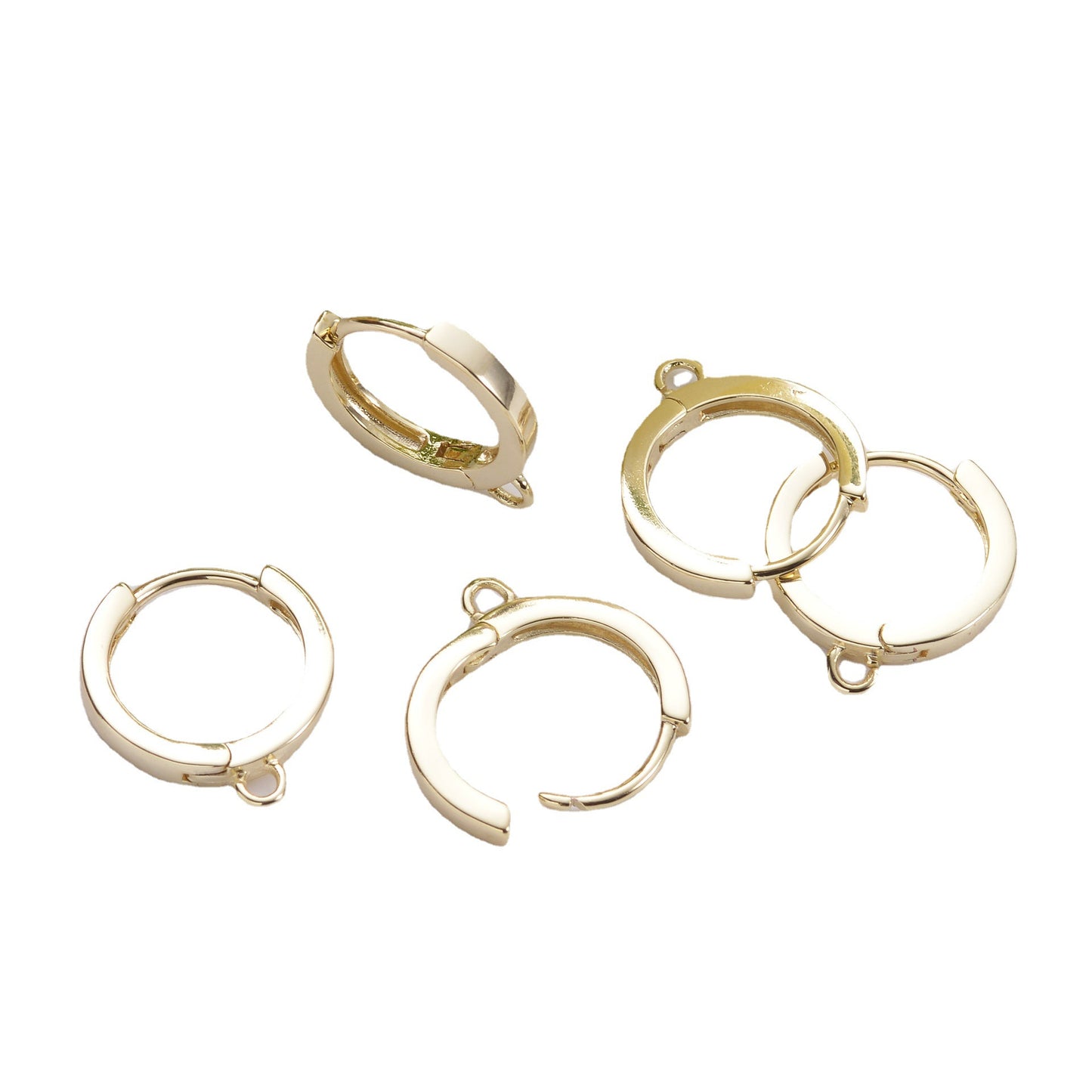 Color Retention Gilded Clip Glossy Round Handmade Ear Buckle