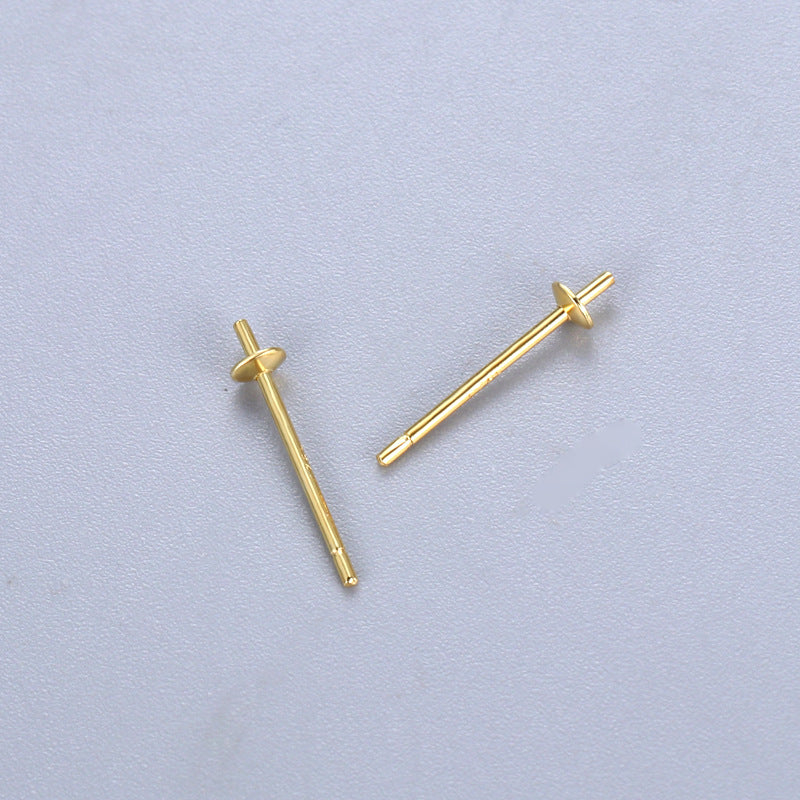 Bowl Pin Ear Pearl Holder Half Stud Earrings