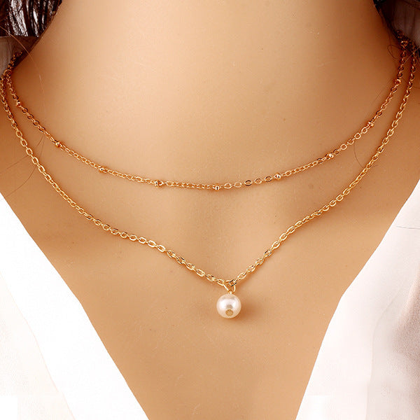 Clavicle Chain Creative Retro Simple Pearl Necklaces