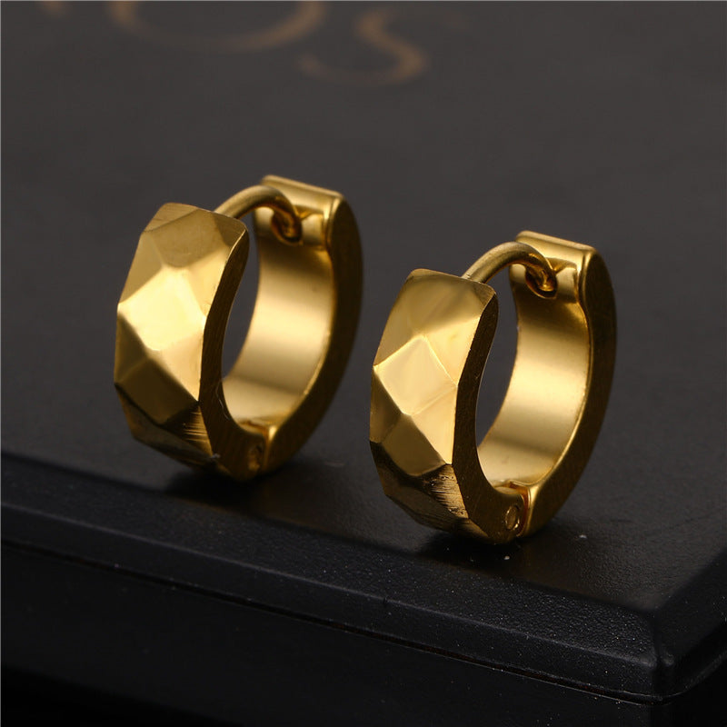 Men's Diamond Double-sided Clip Finishing Polish Stainless Steel Bone High-grade Ear Buckle