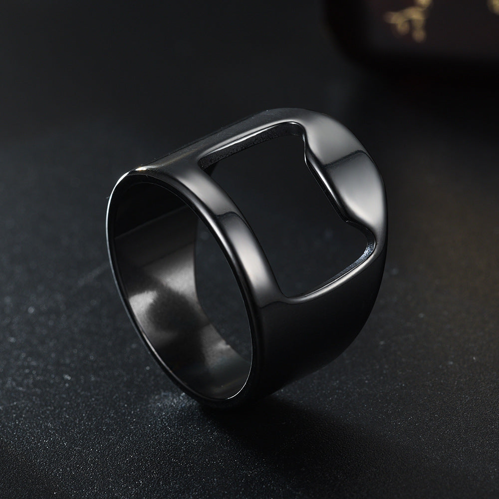 Men's Bottle Titanium Steel Personality Trend Stainless Rings