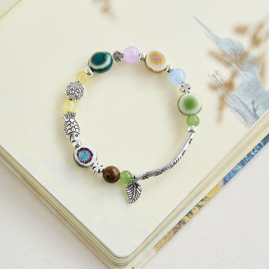 Chinese Natural Stone Porcelain Minimalist Female Bracelets