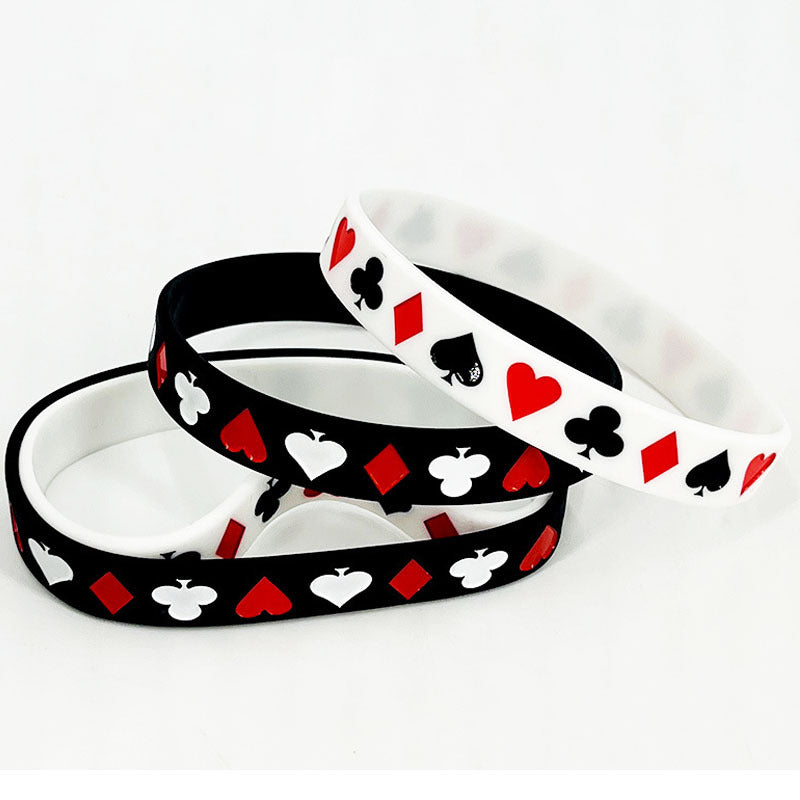 Silicone Poker Enthusiasts Entertainment Activities Trendy Cool Bracelets