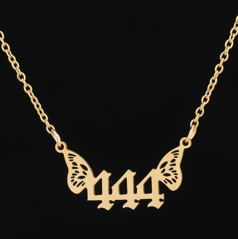 Stainless Steel Gold Plated Angel Digital Necklaces