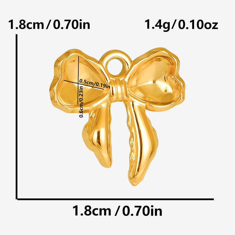 Stainless Steel Golden Bow Fashion Ornaments Pendants