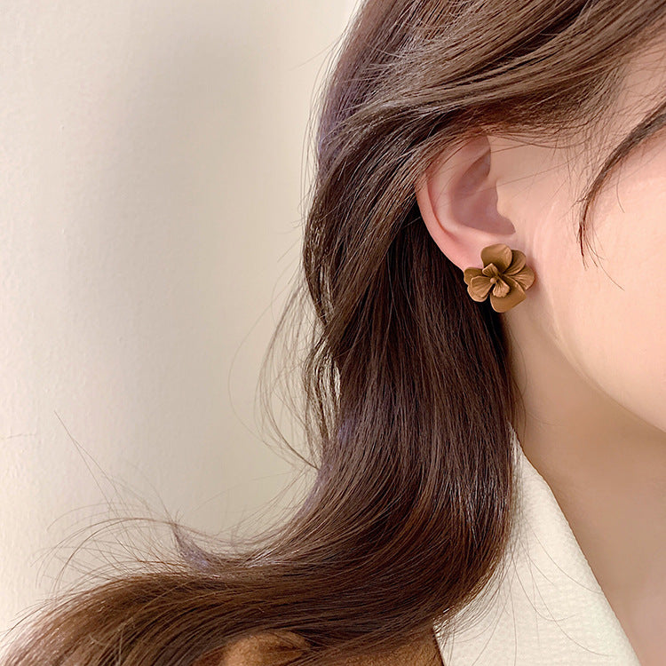 Women's Design Flower For Retro Coffee Color Earrings