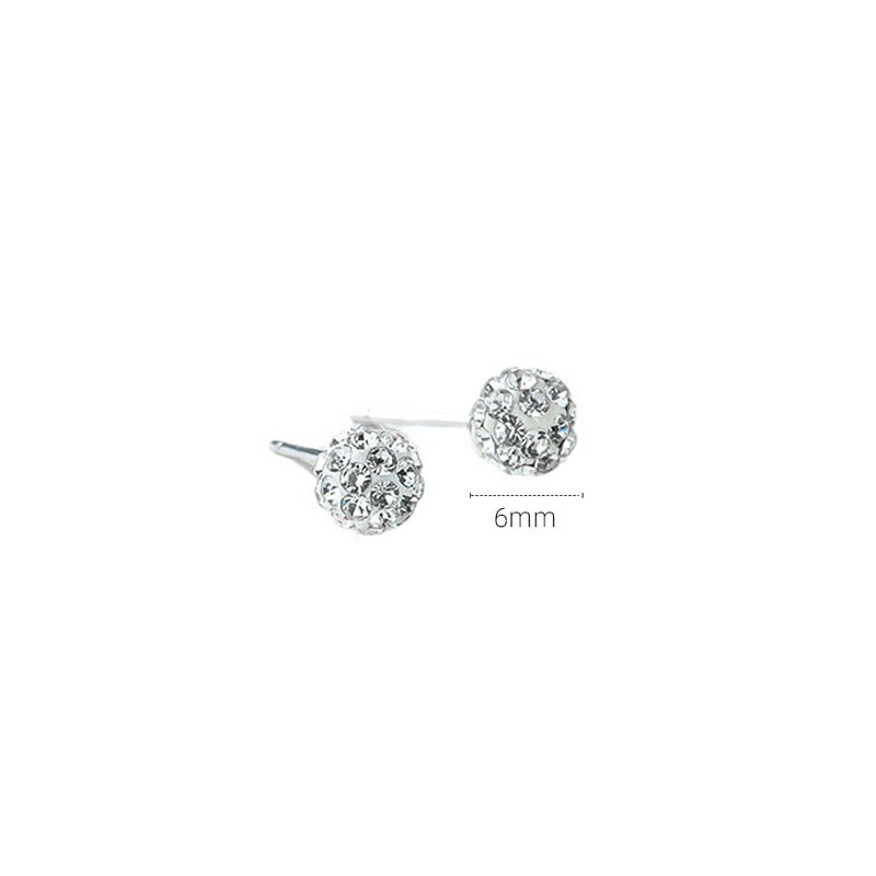Women's Ball For Full Of Rhinestone Shiny Exquisite Korean Fashion Temperament Stud Earrings