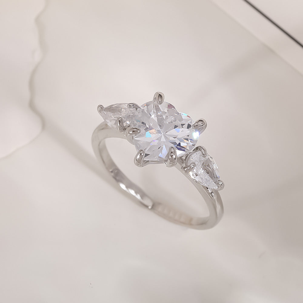 Women's Open-end Zircon Fashionable Classy Simple Cold Feeling Goddess Rings