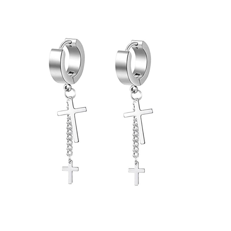 Women's & Men's Personalized Pointed Tapered Titanium Steel Retro Simple Earrings