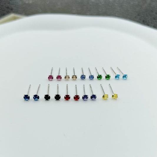 Sier Pin Simple Exquisite Petite Ear Stud Earrings