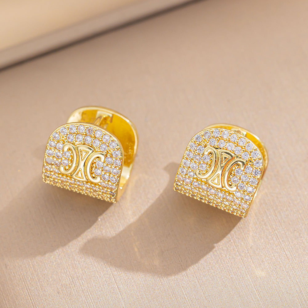 Simple Classic All Match Fashion Zircon Earrings