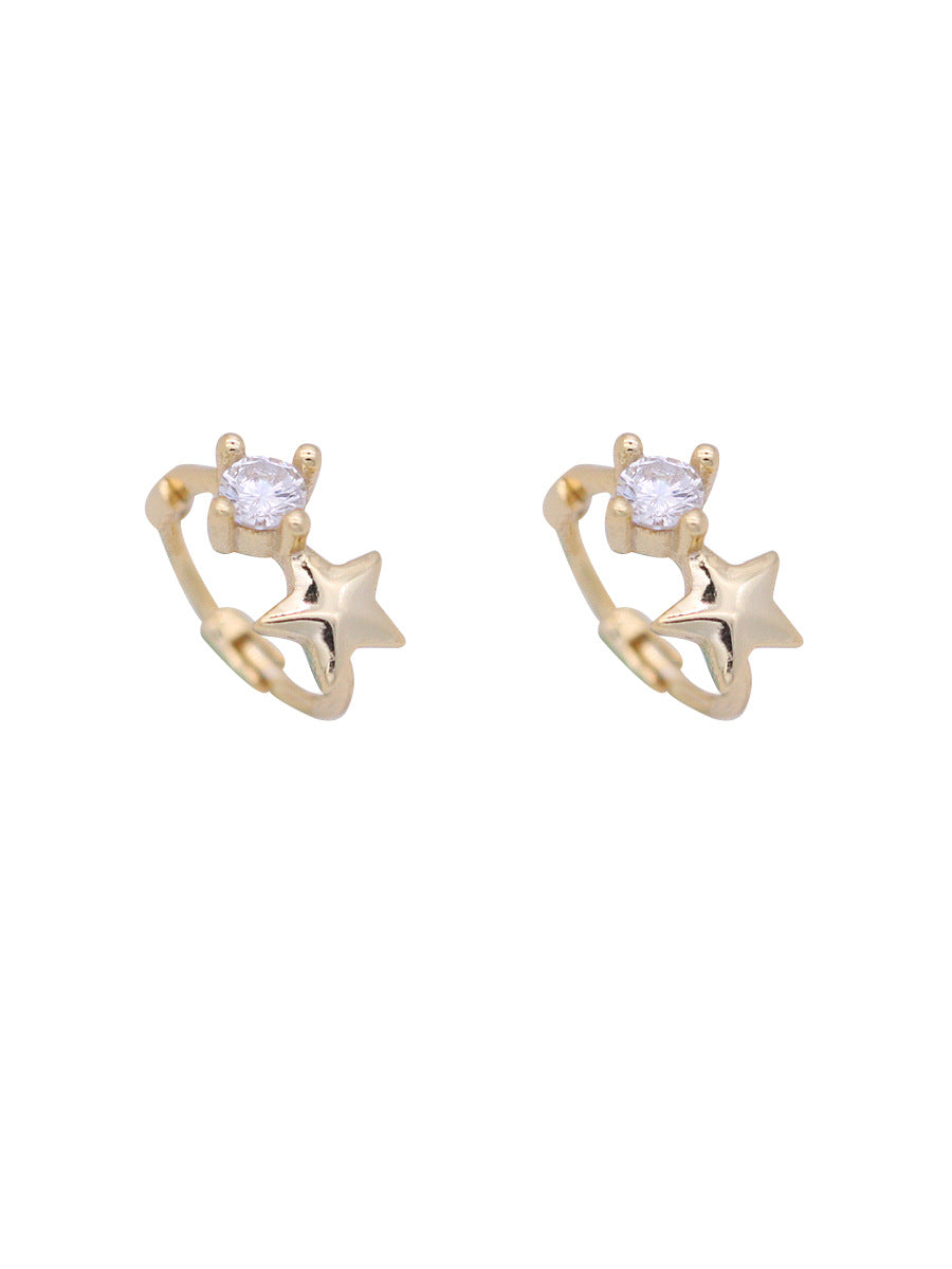Women's Exquisite Mini Zircon Five-pointed Star Bone Ear Buckle
