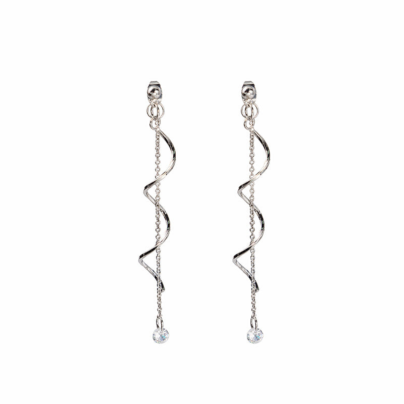 Women's Needle Long Tassel Twisted Fashion Winding Micro Earrings