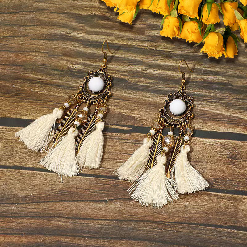 Ethnic Style Long Fringe Exotic Holiday Trip Earrings