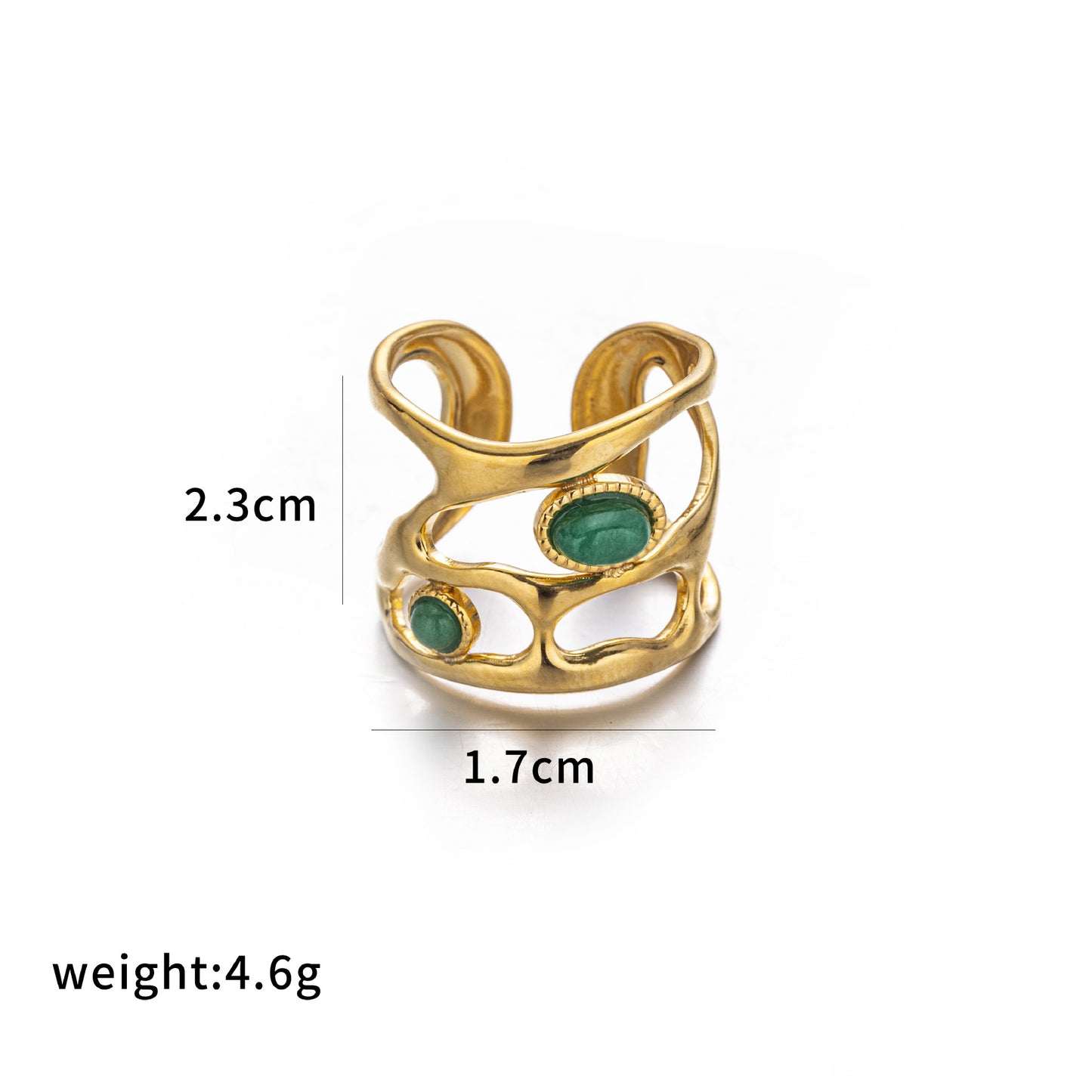 Wind Golden Stainless Steel High-grade Open Rings