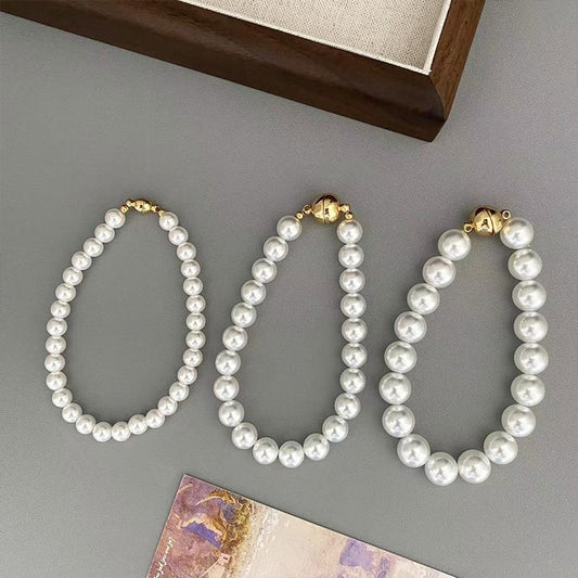 Bright Perfect Circle Magnetic Pearl Versatile High Sense Refined Simple Bracelet