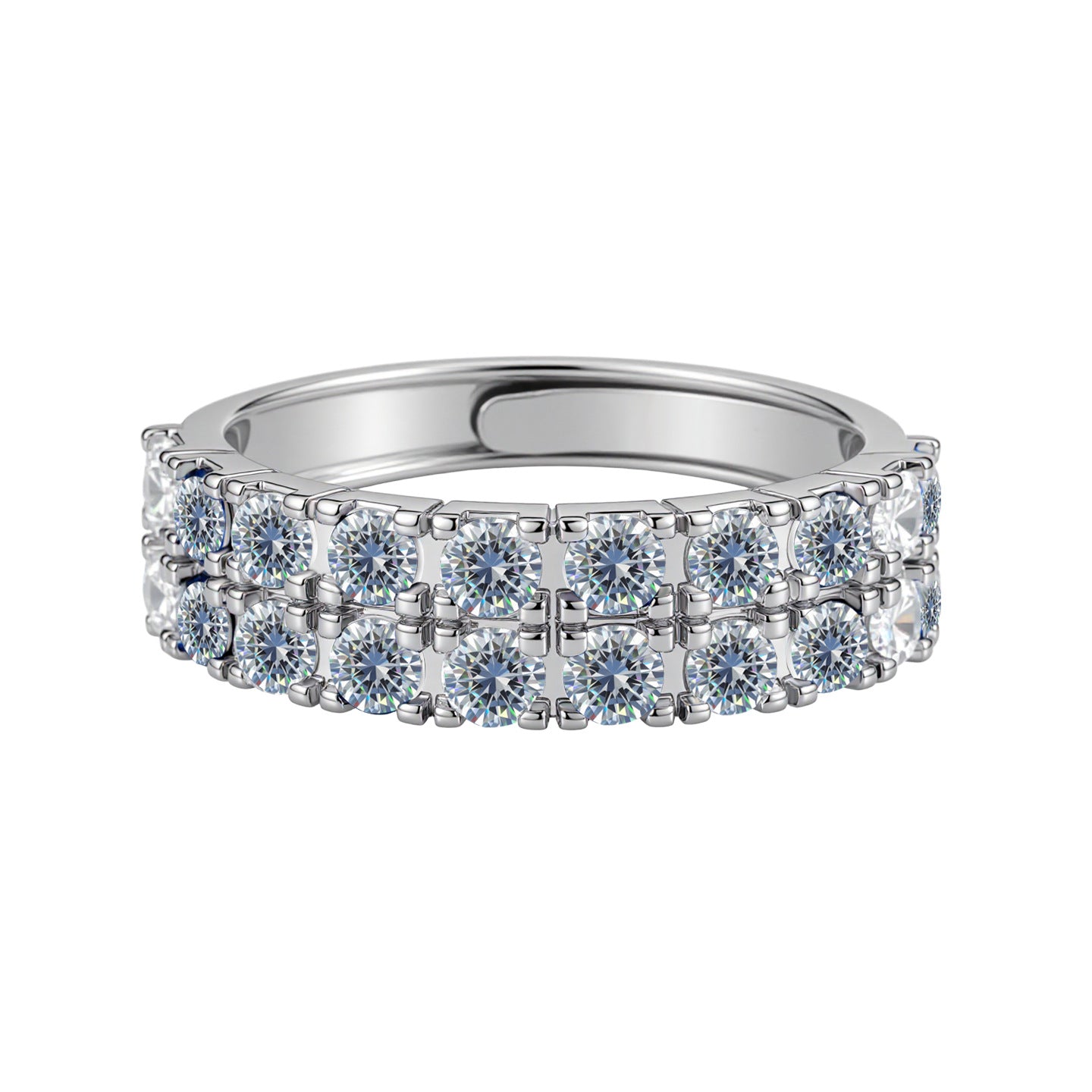Double Row Diamond High Sense Female Affordable Luxury Fashion Zircon Ring