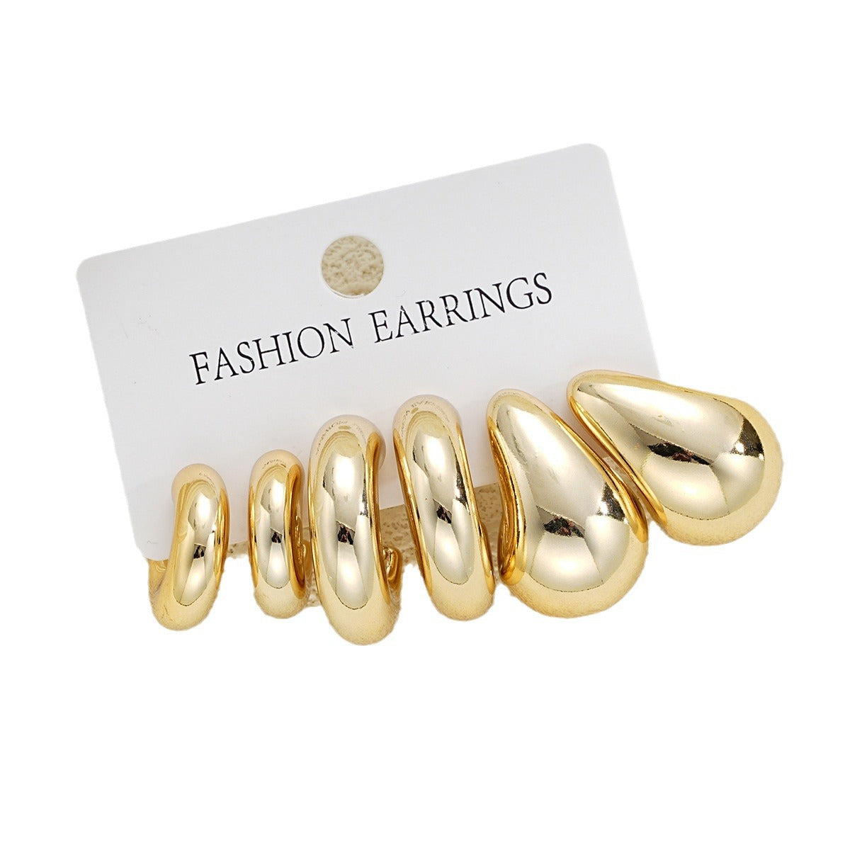 Gold Metal Creative Retro Simple Beanie Earrings